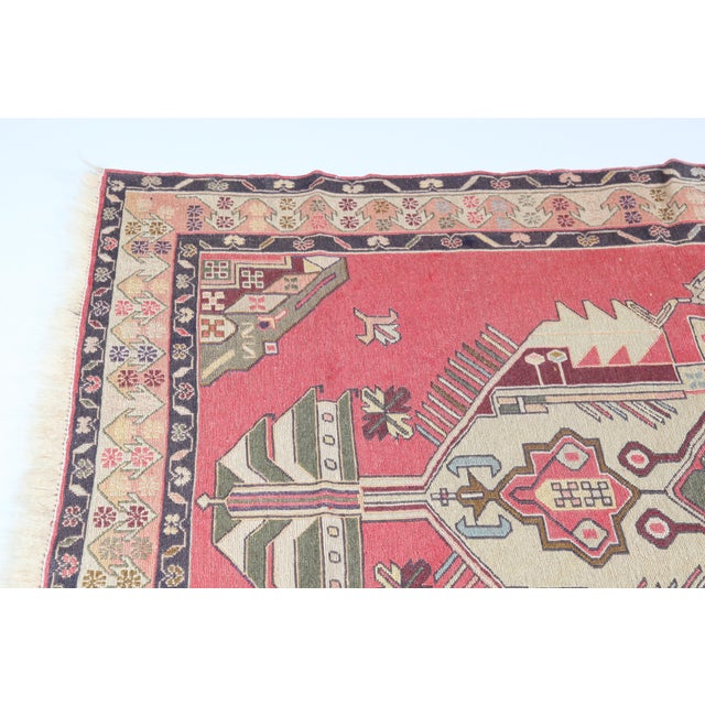 1990s Vintage Handwoven Kilim Rug For Sale In Tampa - Image 6 of 12
