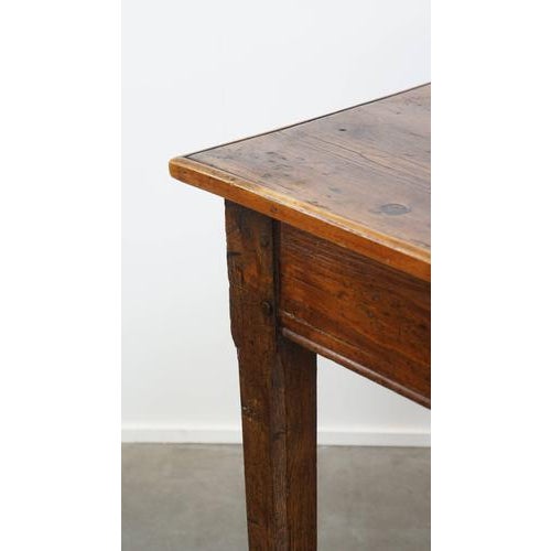 Brown Large Antique Dining Table with Drawer and Original Details For Sale - Image 8 of 15