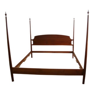 Stickley Solid Cherry King Size Pencil Post Bed For Sale