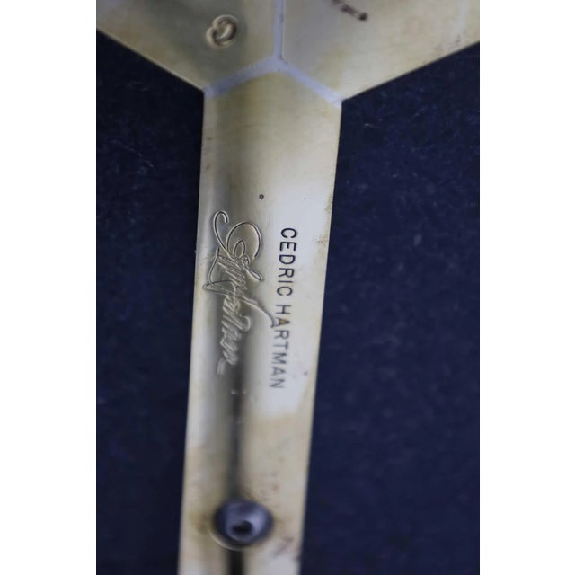 Black Mid 20th Century Cedric Hartman Polished Steel and Brass Side Table With Black Granite Top For Sale - Image 8 of 10