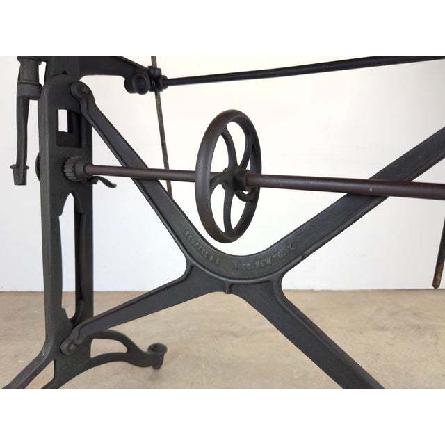 Antique Industrial Cast Iron Drafting / Drawing / Architects Table by Keuffel and Esser Co., New York For Sale - Image 9 of 12