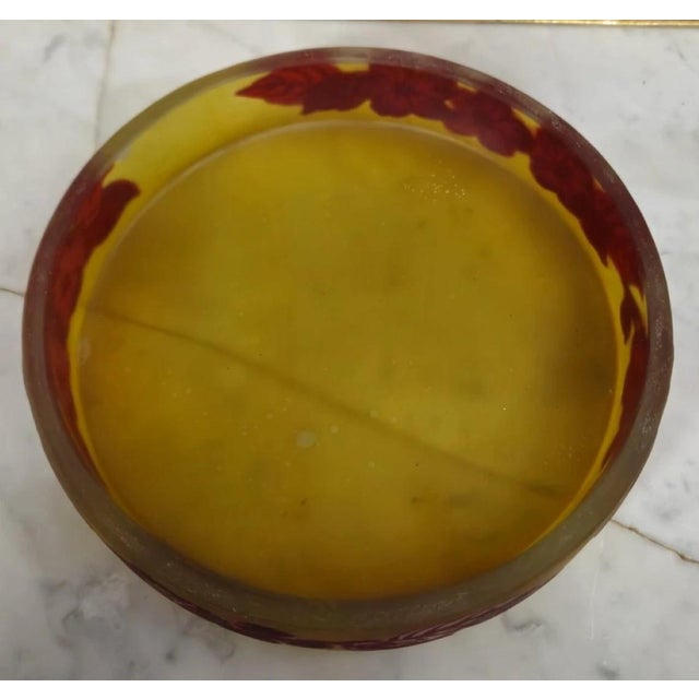 Engraved Multi-Layered Glass Bowl For Sale - Image 3 of 7