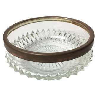 Vintage Crystal & Silverplate Bowl For Sale