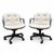 Cream Vinyl Faux Leather Steelcase 451 Swivel Chairs - a Pair For Sale