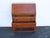 Early 1900s Solid Oak Leather Top Secretary Desk 6630 For Sale - Image 13 of 17