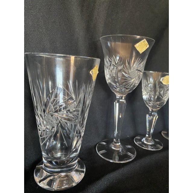 Mid 20th Century Hand Cut Crystal Stemware/Drink Ware- 60 Pieces Made in Germany For Sale - Image 12 of 12