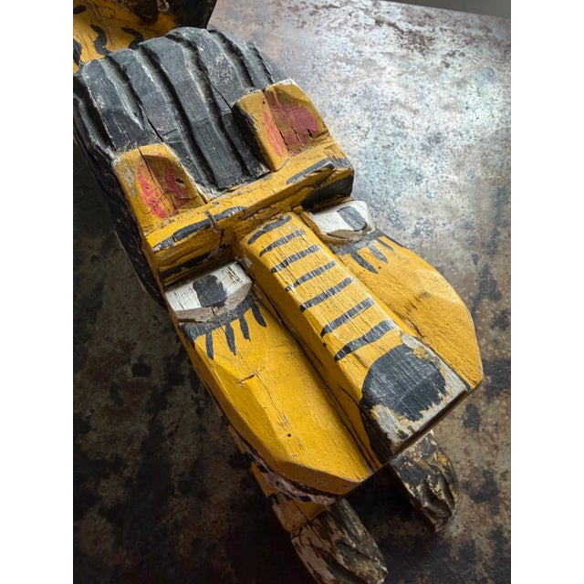 Painted Folk Art Lion Sculpture, Canary Yellow, Signed, Artist-Made, Circa 1970s For Sale - Image 11 of 18