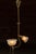 Art Deco Early 20th Century Brass Pendant With Embossed Glass Shades For Sale - Image 3 of 10