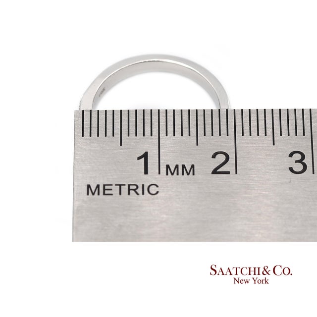 14k (585) Solid White Gold Natural Diamond and Ruby Half Band Ring, Size 6.5 For Sale - Image 10 of 11