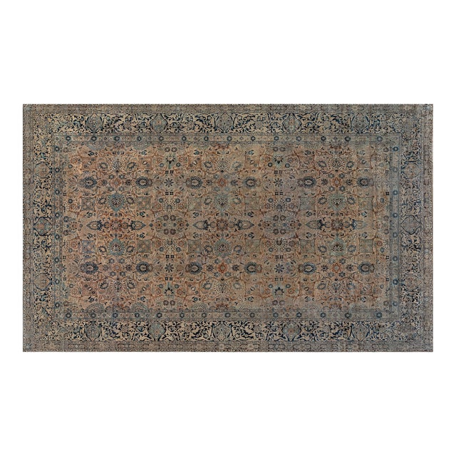 Fine Antique Persian Kirman Handmade Wool Carpet For Sale