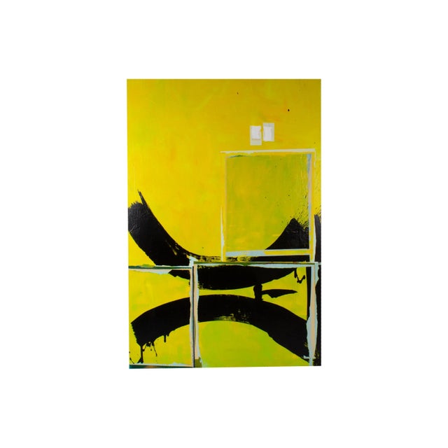 2021 Signed “Jaune” Acrylic on Canvas Abstract Painting by Artist Steven Sickles For Sale - Image 10 of 10