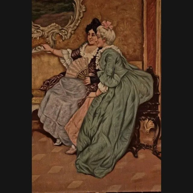 Rococo Scene, Oil on Canvas, 1900 For Sale - Image 5 of 10