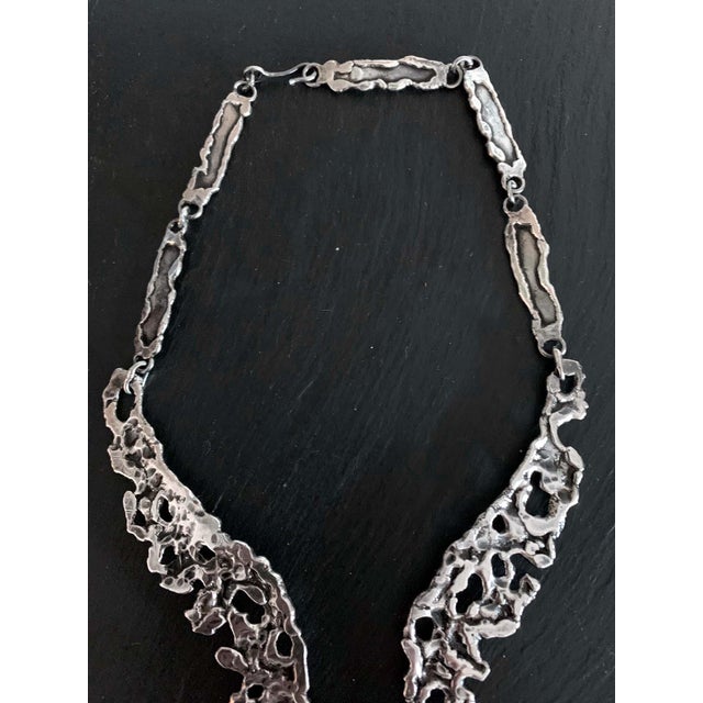 Craft Mexican Modernist Sterling Silver Necklace by Tane Orfebres For Sale - Image 4 of 9