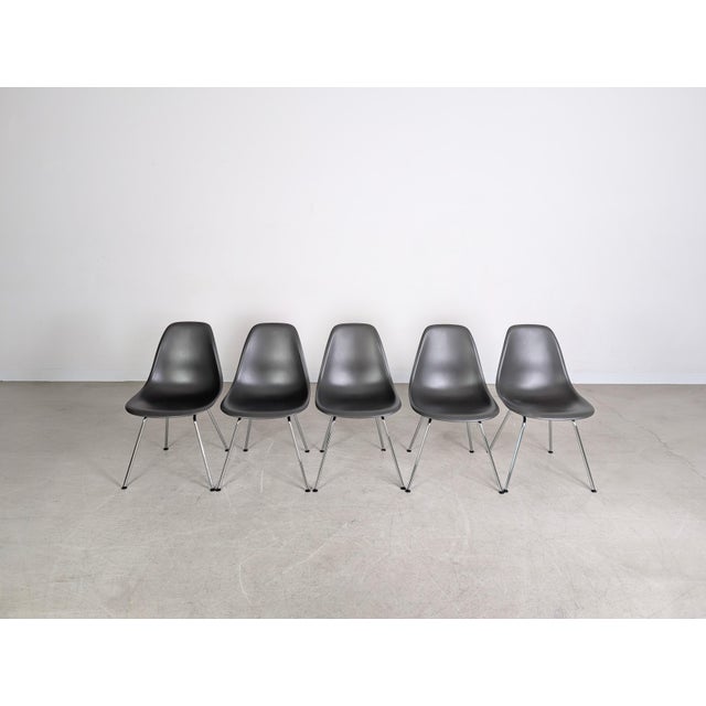 We are offering a beautiful set of five Vitra "Side Chairs" for sale. Designed by Charles & Ray Eames, they remain a true...