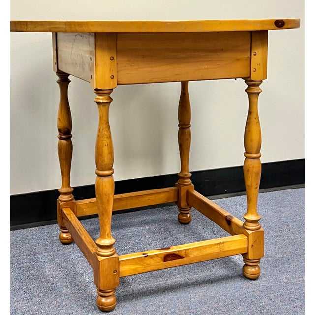 1980s Lane Furniture Museum of American Folk Art Pine Side Table For Sale - Image 5 of 10