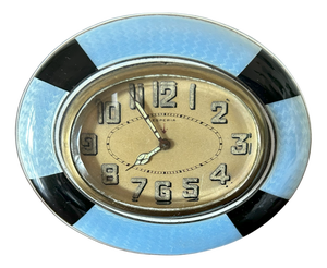 Art Deco Clock in Metal and Enamel, Esperia, 1930s