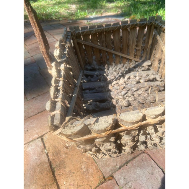 Brown Vintage North Carolina Hand Made Twig Foraging Basket For Sale - Image 8 of 12
