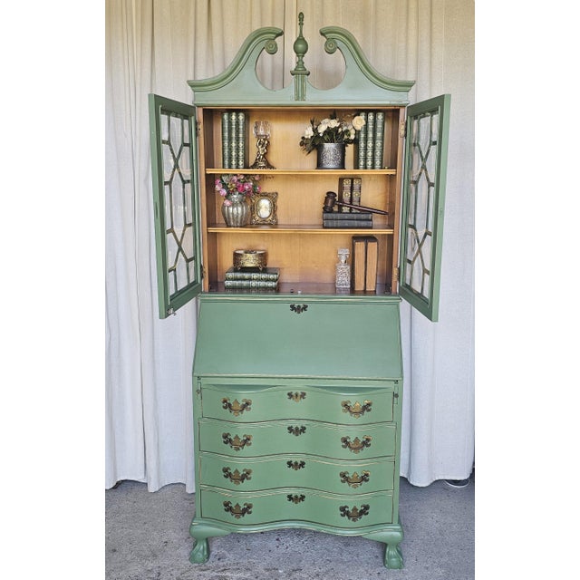 Green Secretary Hutch, Circa 1940's. For Sale - Image 15 of 18