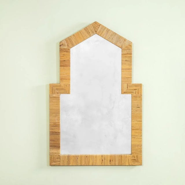 Brown Wall Mirror in Bamboo and Rattan from Vivai del Sud, 1970s For Sale - Image 8 of 8