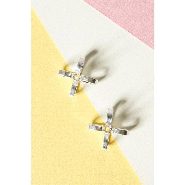 Modern Modernist Silver Earrings from Cecilia Johansson, 1970s, Set of 2 For Sale - Image 3 of 6