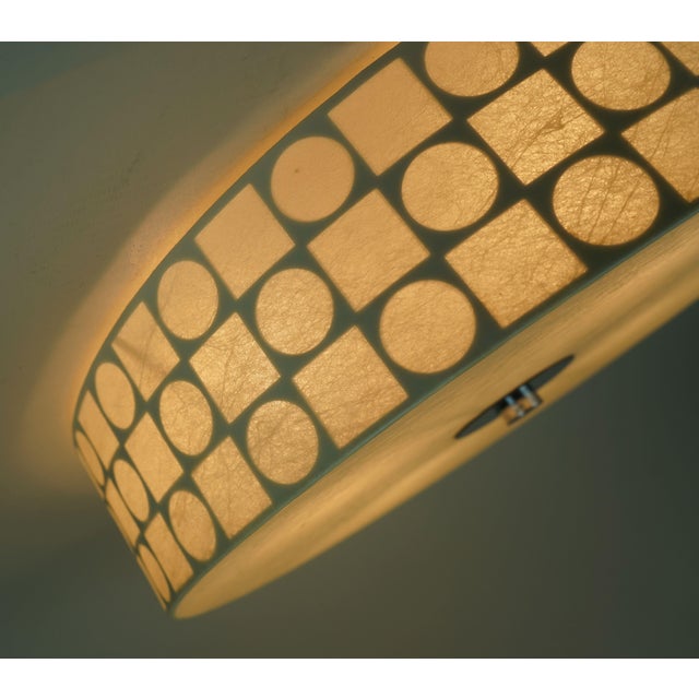 Mid-Century Modern Mid-Century Modern Cocoon Ceiling Lamp with Op Art Pattern by Fritz Wauer for Goldkant Leuchten For Sale - Image 3 of 15
