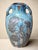 Stoneware vase adorned with applied pewter decoration of sunflowers. Crystallized glaze. Heraldic earthenware and marked...
