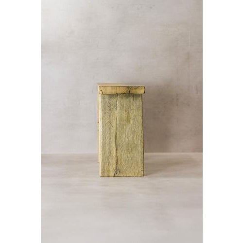 Rustic Vintage Rustic Square Elm Stool For Sale - Image 3 of 7