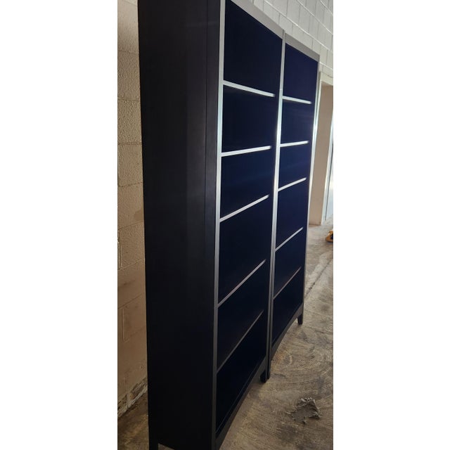 Matching Pair of Hamilton Heritage Wood Bookshelves For Sale - Image 4 of 7