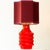 Red Ceramic Table Lamp with Lampshade attributed to R. Houben, 1970s For Sale - Image 6 of 11