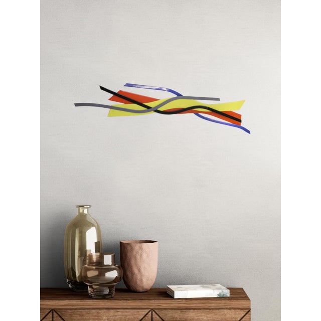 Abstract Contemporary Abstract Iron and Enamel "Wall Relief" by Cristina Ghetti For Sale - Image 3 of 7