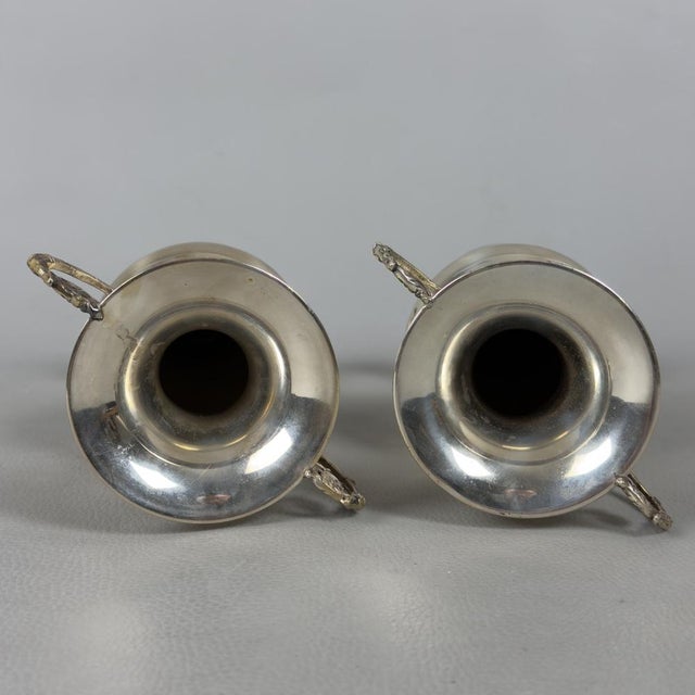 Handcrafted 800 Silver Amphora Vases, 20th Century, Set of 2 For Sale - Image 4 of 13