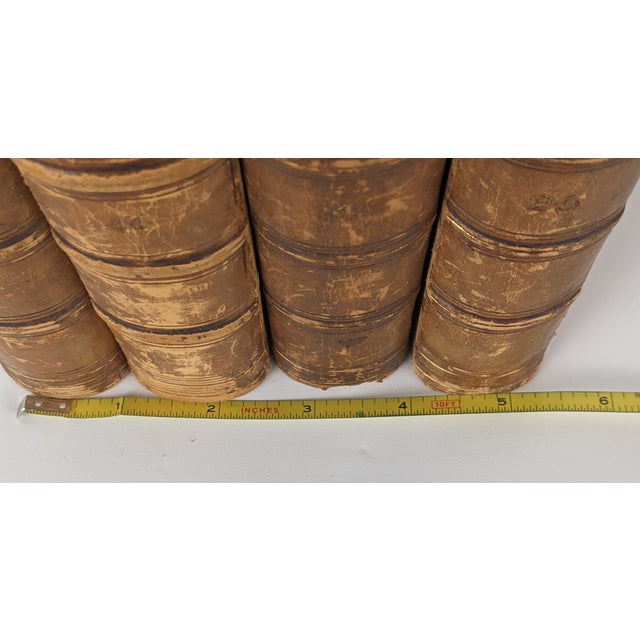Animal Skin Antique London Quarterly Review Books – Set of 4 Decorative Leather-Bound Volumes For Sale - Image 7 of 13