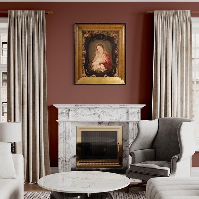 Flemish Artist, Madonna and Child, 1670, Oil on Panel For Sale - Image 3 of 17