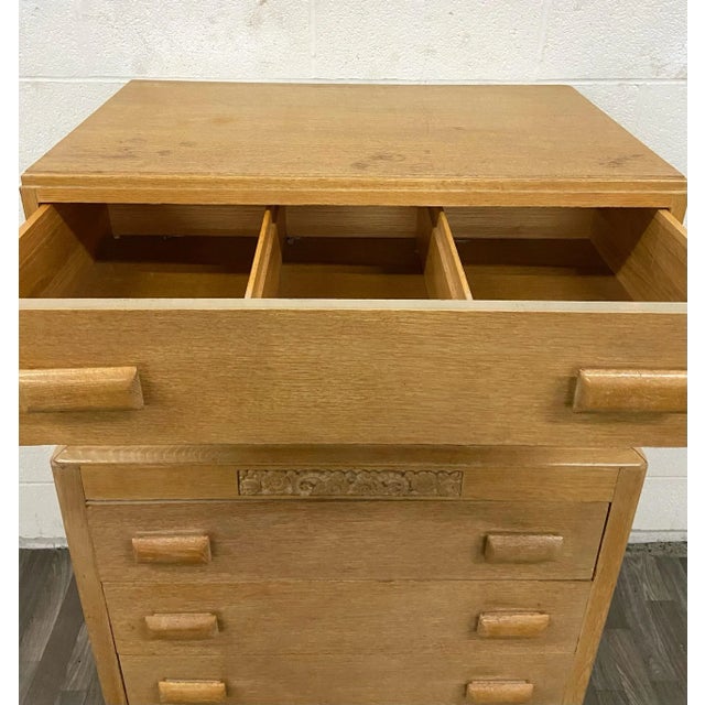 Wood Vintage Thomasville Mid Century Blonde Art Deco Style Chest of Drawers For Sale - Image 7 of 13