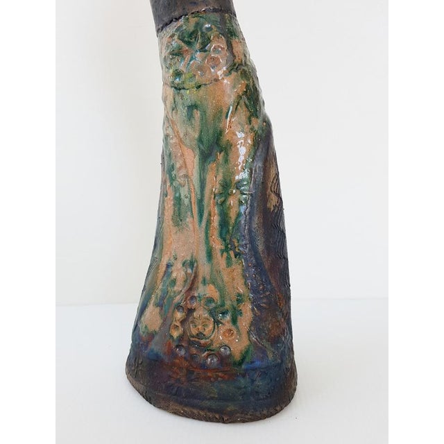 Vintage Terracotta Ceramic Violinist, 1950s For Sale - Image 4 of 9