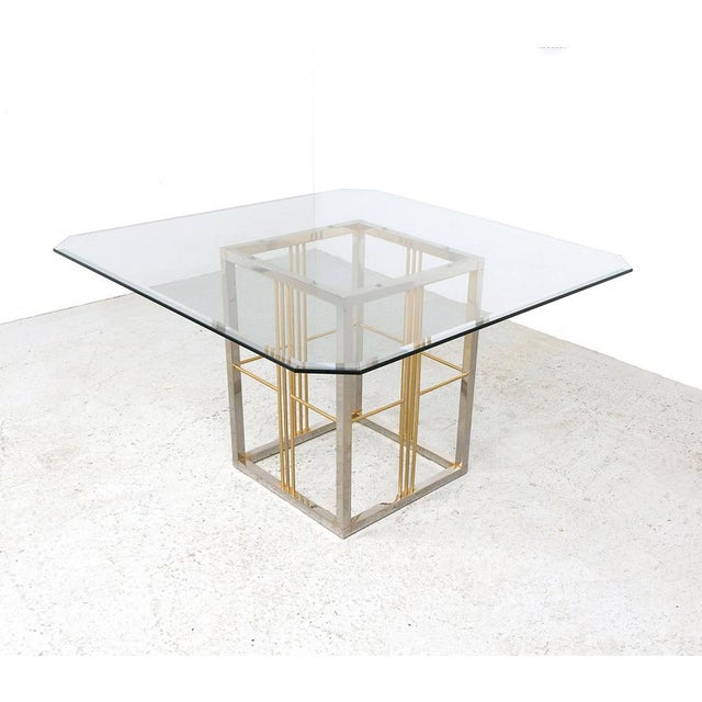 Vintage Brass and Glass Dining Table, 1970s For Sale - Image 3 of 14