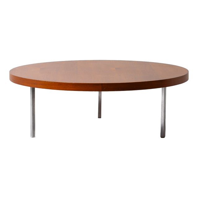 Teak Round Table by Koh Liang Le for Artifort, 1950s For Sale