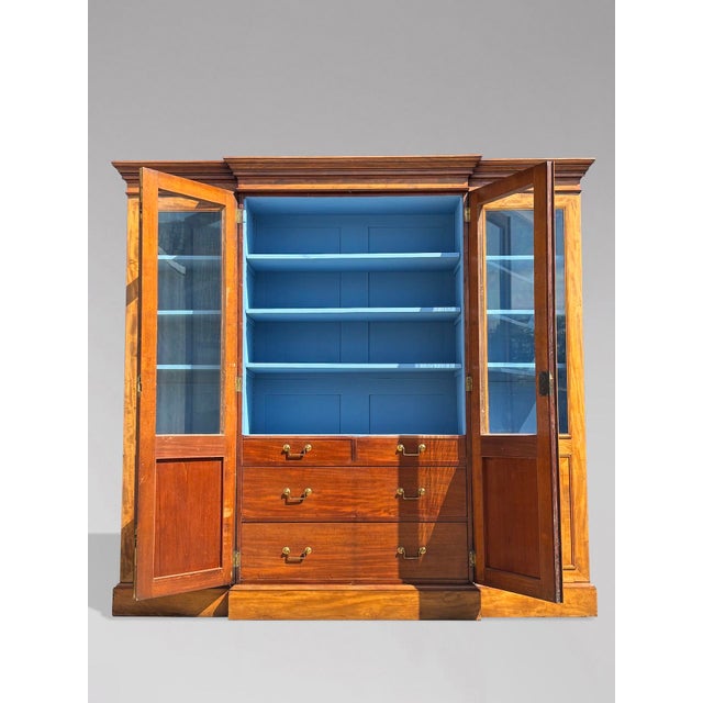 Wood 19th Century French Louis Philippe Walnut 4-Door Bookcase, 1880s For Sale - Image 7 of 14