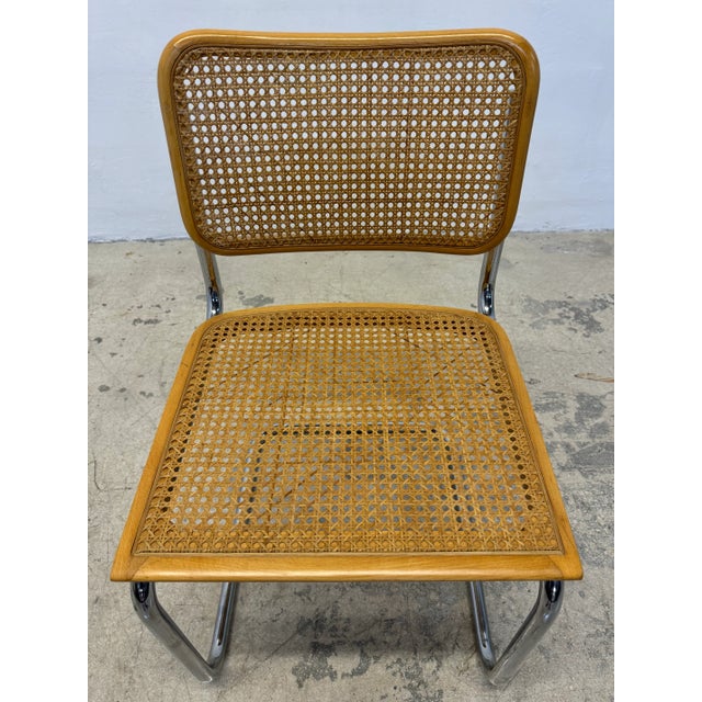 Tan Cesca Cantilevered Chrome and Cane Chair After Marcel Breuer, Italy 1970s For Sale - Image 8 of 11