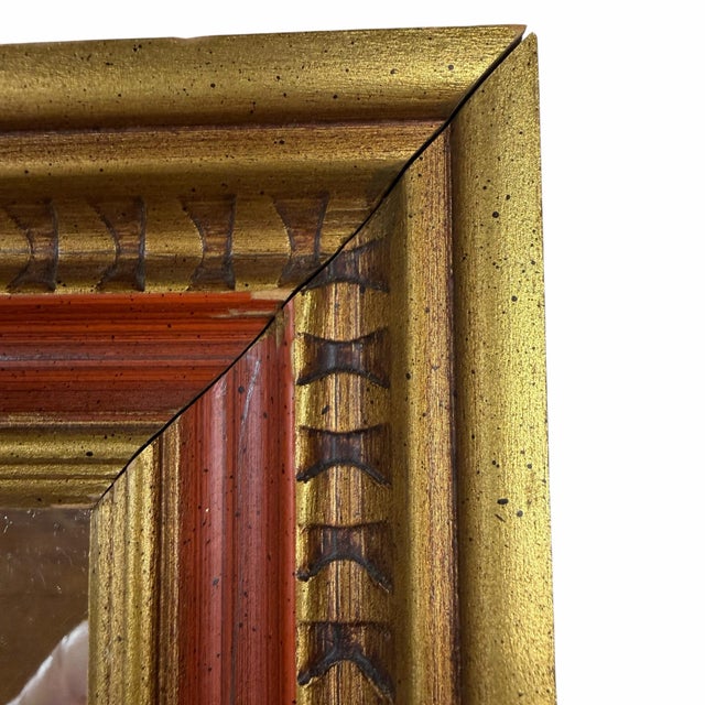 Late 20th Century Vintage Gold Frame Egg and Dart Wall Mirror For Sale - Image 5 of 7