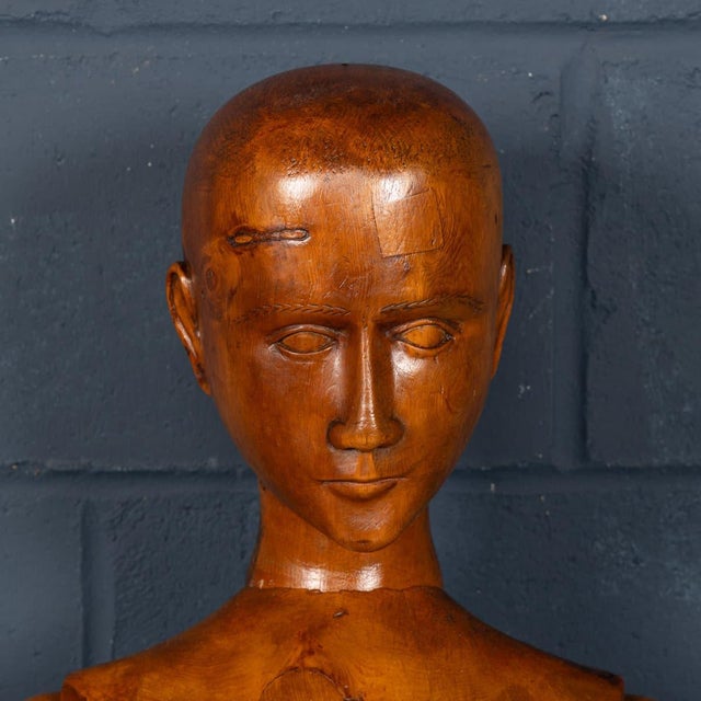 Brown Antique Continental Life Size Wooden Artists Lay Figure, 1910 For Sale - Image 8 of 18