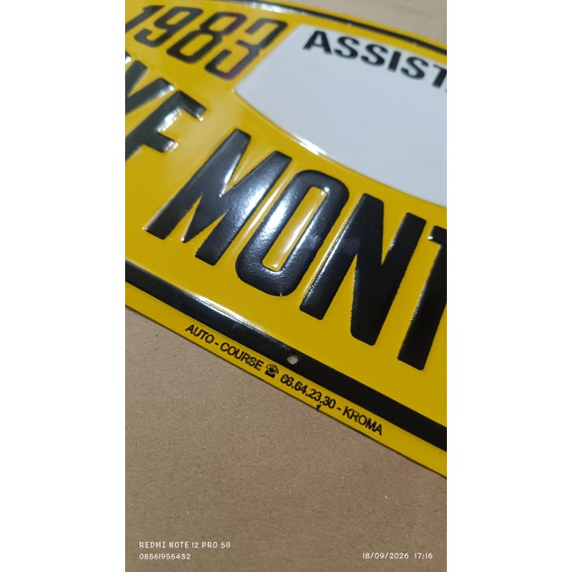 Vintage 1983 Rallye Monte-Carlo Assistance Metal Plate Sign – Authentic Embossed Motorsport Wall Art For Sale - Image 14 of 18