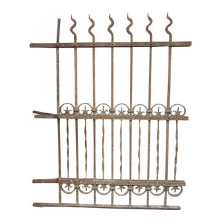 Antique Victorian Iron Gate Window Garden Fence Architectural Salvage Door #710 For Sale
