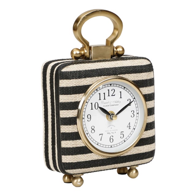 Mona Black Striped Standing Accent Clock For Sale - Image 9 of 9