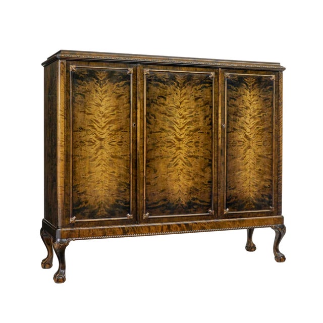 Mid-Century Swedish Burr Birch Fitted Cupboard, 1940s For Sale