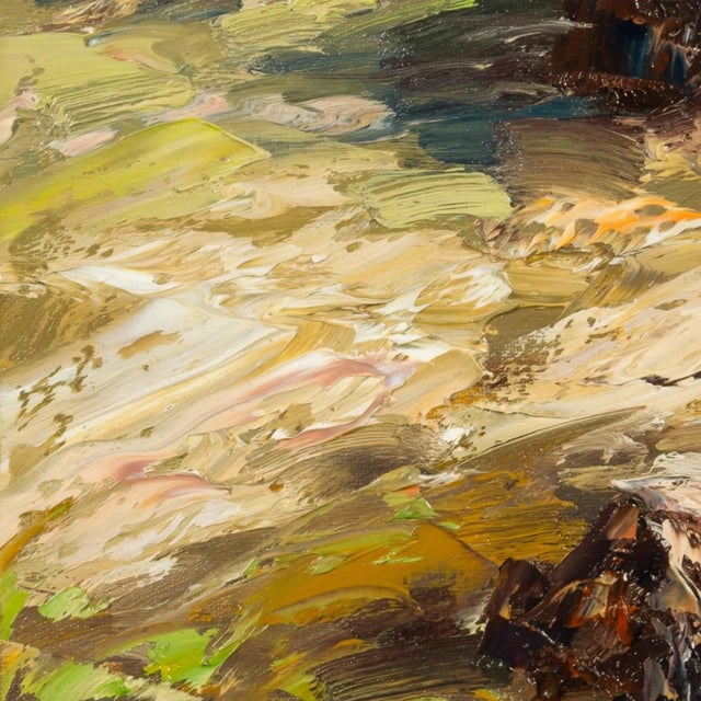 Early 21st Century Sesimbra by Sparky LeBold | Oil on canvas Seascape with rocky shoreline and turbulent water For Sale - Image 5 of 5