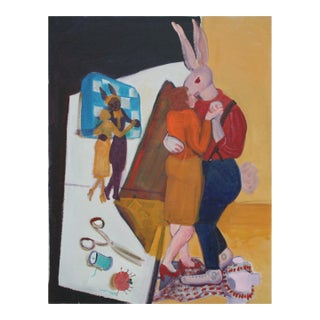 Vintage Surrealist Figurative -- At the Hop by Molly E. Brubaker For Sale