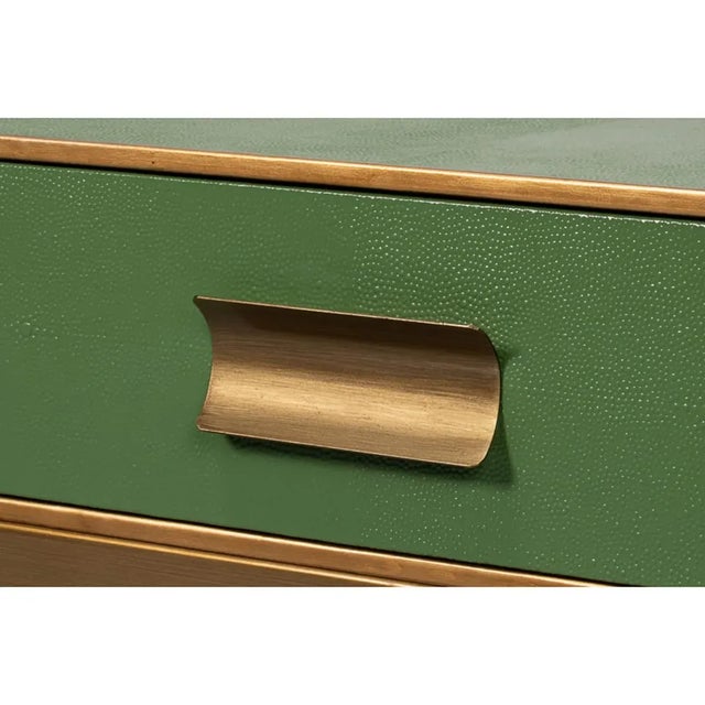 Green Leather Coffee Table For Sale - Image 4 of 12