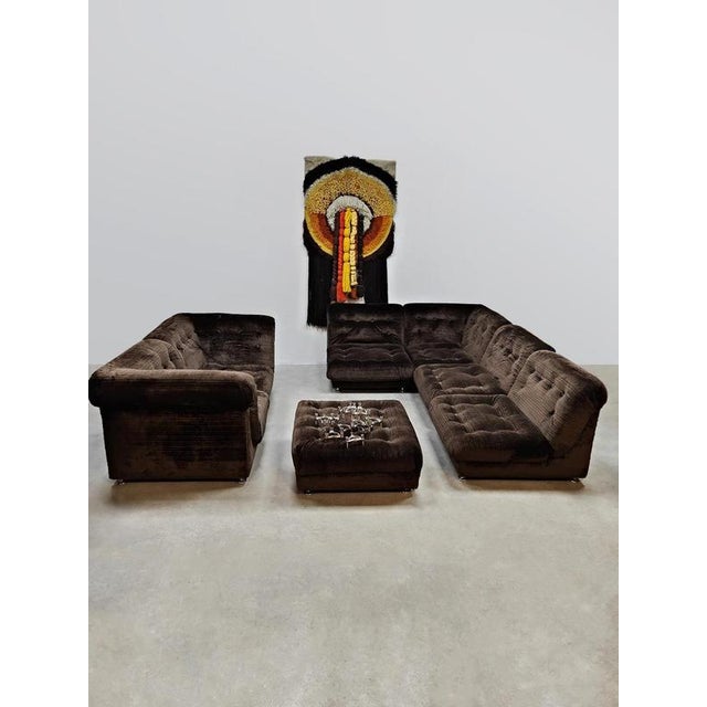 1970s Italian Vintage Modular Sofa Modular Elements Lounge Sofa Chocolate Brown, 1970s For Sale - Image 5 of 9