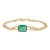 Modern Emerald Diamond Chain Bracelet in 18k Solid Yellow Gold For Sale
